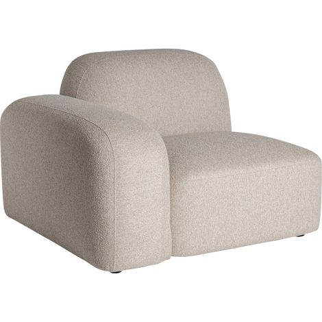Module de canapé d'angle art déco crème finition marbrée et bois naturel (1/5)