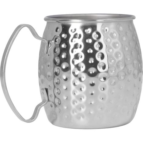 Großer Moscow Mule Becher aus Edelstahl 304 mit großem Fassungsvermögen (500 ml), silberfarben, ideal für Bars, Hotels und Restaurants. (1/5)