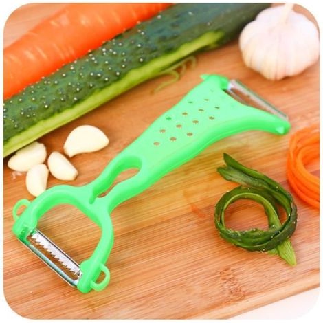 éplucheur Couteau à raboter melon et fruits multifonctionnel à double tête rape couteau à raboter couteau à éplucher 23624 (1/3)
