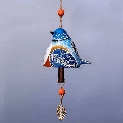 Clochette Éolienne - Oiseau En Résine - Décoration Extérieure Jardin Intérieur - Pour Noël Maison - 1 Pièce (1/5)