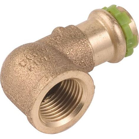 Raccord a sertir en bronze Contour V , Coude 90° fem 15x3/4 Type P4090G (1/4)