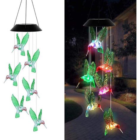 Ortviai Guirlande Lumineuse Solaire en Forme d’Oiseau pour Extérieur – Décoration de Jardin, Terrasse ou Patio avec Sons Doux (1/4)