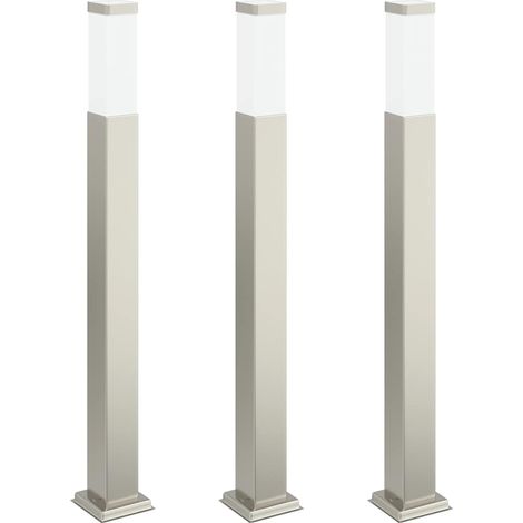 Lampioni a palo 3 pz 80 cm Acciaio Inox IP44 vidaXL (1/5)