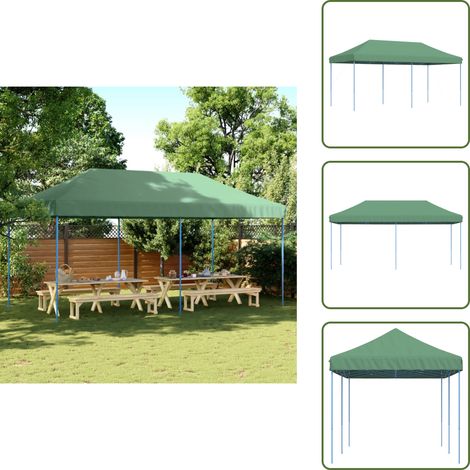The Living Store Tente de réception pliable escamotable vert 580x292x315 cm - Tents Gazebos - Abri Jardin - Tente Événement - Tente Extérieure - Structure Exterieure (1/5)