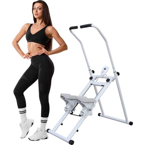 Appareil de cardio-training vertical pliable StairMaster pour entraînement complet du corps à domicile, avec guidon. (1/5)