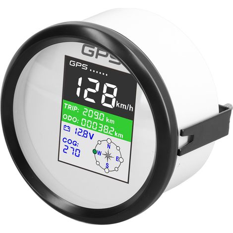 85-mm-GPS-Tachometer, Knoten, Meilen pro Stunde, Kilometer/Stunde, Multifunktion, TFT-Bildschirm, DC 9–32 V, IP67 wasserdicht, Kilometerzähler für Auto, LKW, Motorrad (1/5)