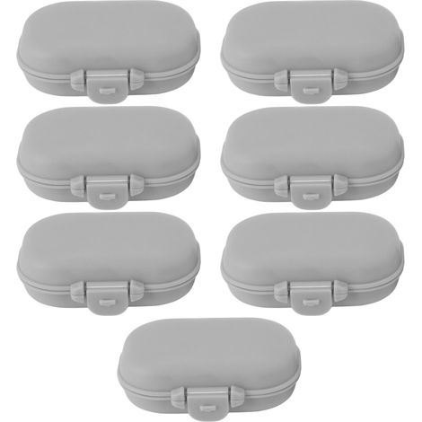 7 compartiments Mini Boîte à Médicaments Portable Détachable Gris 7 pièces Organiseur de Pilules Voyage Extérieur (1/5)