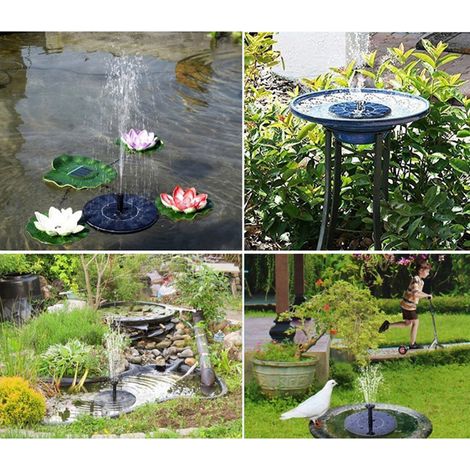Kit de fontaine flottante solaire pour bassin de jardin ou bain d'oiseaux d'extérieur avec pompe (1/5)