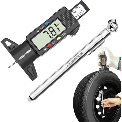 Digitaler Reifenprofilmesser & Luftdruckprüfer mm/Zoll LCD Auto Motorrad LKW