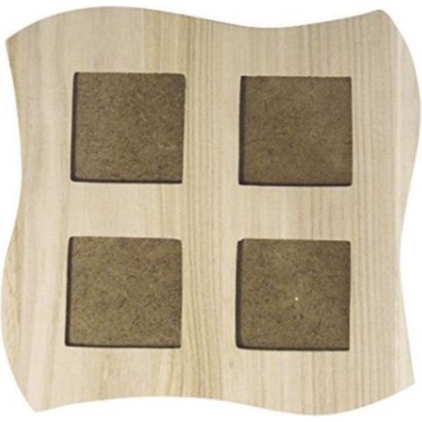 RAYHER - CORNICE PORTAFOTO IN LEGNO - 4POSTI 22X22CM