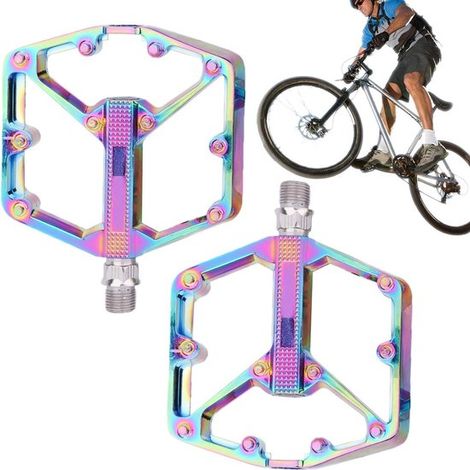 Pedali per bicicletta, componenti per mountain bike, guida fluida, alluminio leggero, larghezza 23 cm, nero (1/5)