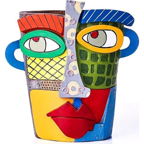 Sculpture abstraite en résine moderne colorée, statue décorative design pour salon chambre bureau étagère, accessoire décoration maison contemporaine (1/5)