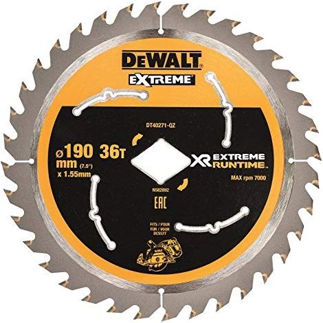 DeWALT - Lame de scie diamantée diamètre 190 mm, 36 dents DT40271