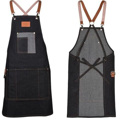 Herren-Schürze aus Canvas, wasserdicht, strapazierfähig und verstellbar, ideal für Gartenarbeit, robuste Arbeitsschürze mit Taschen, für Werkstätten und Garagen. Unisex. (1/5)