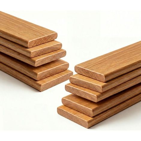 Lot de 10 lattes pour sommier et lit  70 cm - 700x53x8 mm  Bois hêtre durable - 7 plis