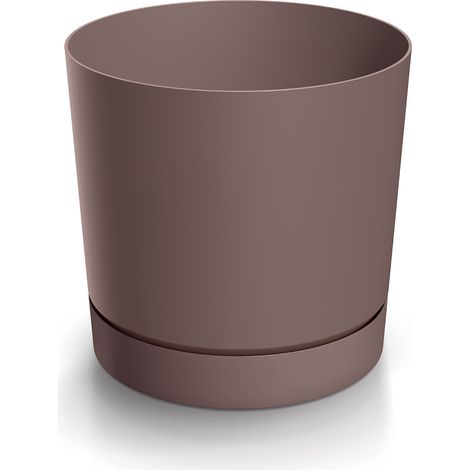 Vaso rotondo Tubo P 110 con sottovaso  Marsala