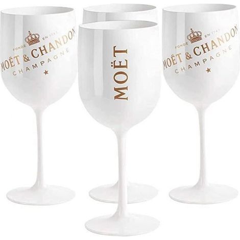 Moët & Chandon Ice Imperial Set mit 4 weißen Champagnergläsern 0,48 l