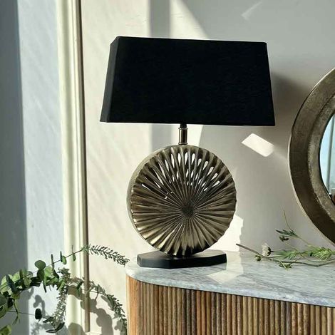 Lampe coquillage noir dorée 41x45x65xm (1/3)