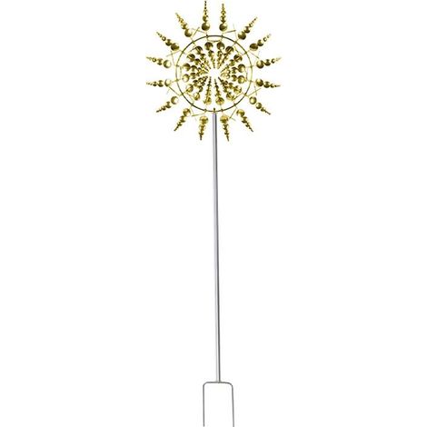 Gartenwetterfahne, drehbare Windmühle aus Eisen, Skulptur für den Außenbereich, Unikat, Metallhandwerk, Gartendekoration – goldene Windmühle (1/5)