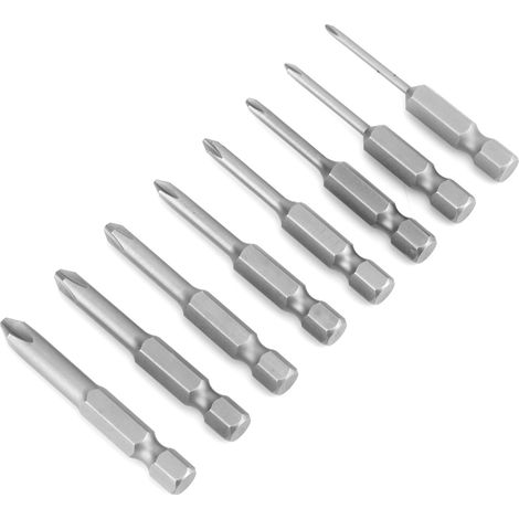 Set de 6 Embouts Cruciformes Magnétiques 50mm pour Tournevis, Accessoires de Serrage, Outillage à Vis S1/4 (1/5)