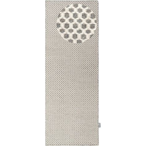 Kilim moderne Tapis Bohemian - Tapis en laine - 200x70cm, Rectangular - 100% Laine vierge - Tissé main - Anthracite (1/5)