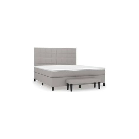 Sommier à lattes de lit avec matelas Gris clair 160x200 Tissu (1/5)