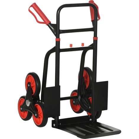 Stair Climbing HTruck, Heavy Duty Foldable Trolley on Wheels, Multi-Purpose Sack, Steel Truck Moving Trolley, 120kg, Red (1/5)