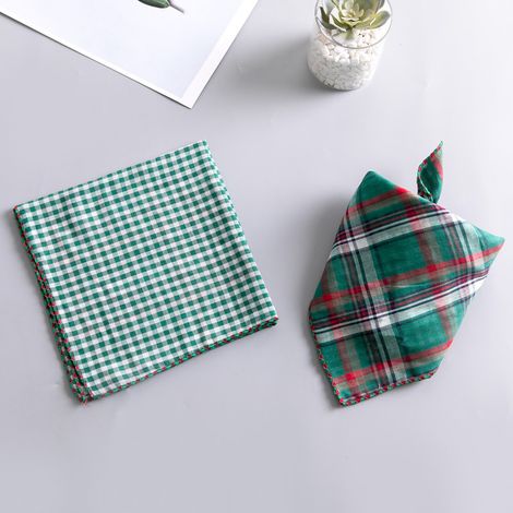 Bandana Pour Chien - Carré Réversible Imprimé Plaid Lavable - Accessoire Ajustable Pour Chien Et Chat De Petite À Grande Taille - 1 Pièce (1/4)