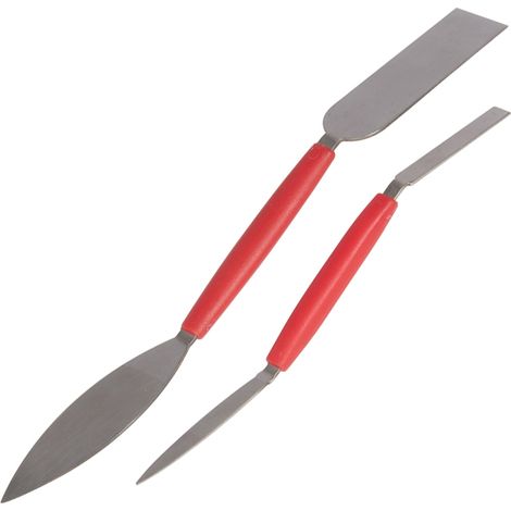 Silverline – Lot de 2 spatules de stucateur – Tête ovale et pointue – Dimensions 8x192mm et 26x254mm – Pour béton imprimé (1/6)