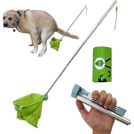 Ramasse-crottes pour chiens avec sac intégré, ramasse-crottes pliable et portable pour grands chiens, nettoyage facile sans se baisser-AquaForge (1/5)