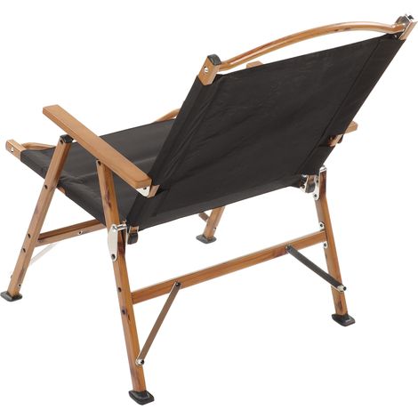 Tragbarer Klappstuhl mit Armlehnen, ultraleichter Gartenstuhl, geeignet zum Wandern, Angeln am Strand, schwarz. (1/4)