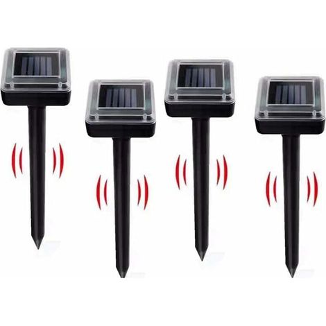4 X Répulsif Solaire Contre Les Taupes,Solaire Souris Repeller,Repulsif Solaire Serpent,Répulsif Taupe Solaire À Ultrason,Chasse Taupe Solaire Intelligen,Pour Pelouse, Jardin,Parasites, Rongeu (1/5)
