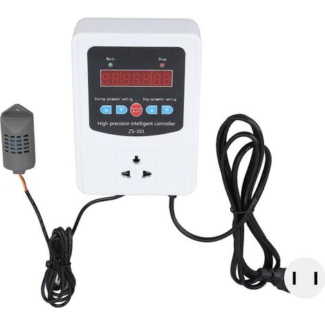 Digitaler Luftfeuchtigkeitsregler 1500W mit LCD-Anzeige, Kunststoffgehäuse, Timer, für Haus, Bauernhof und Gewächshaus (US-Standard 110V). (1/5)