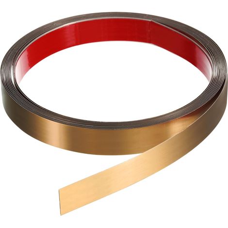 16.4ft x 0.79" Moulure Murale Autoadhésive, Profilé à Coller Cadre de Moulure, Bande Métallique Finition Miroir en Acier Inoxydable pour Bordure Carrelage Armoire, Or Rose (1/5)