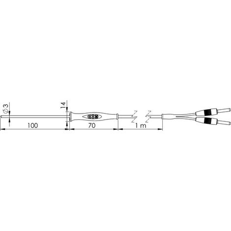 Greisinger GF1T-T3-B-BS Sonda ad immersione -70 fino a +250 °C Sensore tipo Pt1000