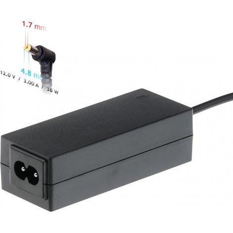 Adaptateur secteur Akyga AK-ND-49 pour ordinateur portable Asus, 12 V, 3,0 A, 36 W, connecteur 4,8 x 1,7 mm