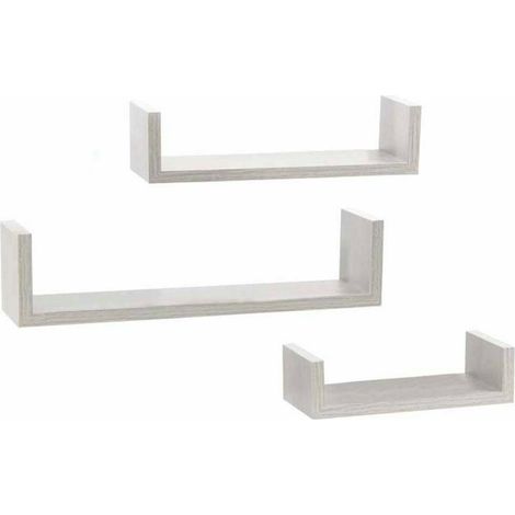 TrAdE Shop Traesio - Set 3 Mensole Da Parete Moderne Design Con Bordi Mensola Scaffale Legno Bianco - (1/2)