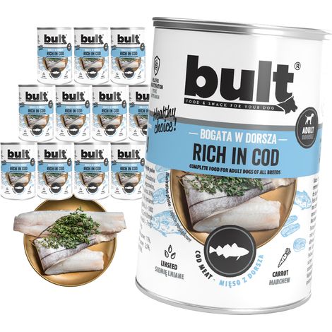 BULT CIBO UMIDO PER CANI RICCO DI MERLUZZO IN LATTINA SET 12x400G
