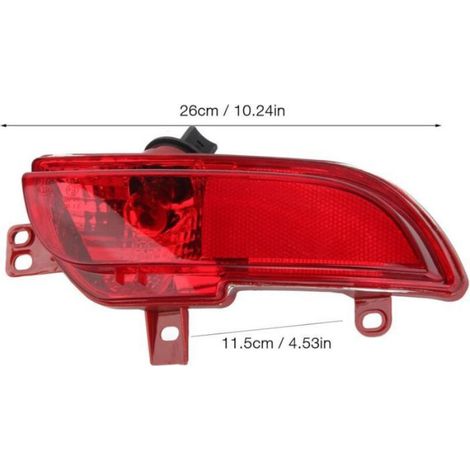 Feu arrière antibrouillard -  - Peugeot 207 2009-2014 - Peugeot 206 2009-2012 - Plastique ABS - Rouge (1/5)