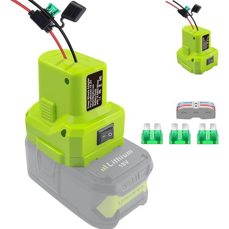 For Power Wheels Adapter for Ryobi 18V Lithium Battery Adapter for Power Wheels Battery Conversion Kit with Switch, Fuse and Wire Clamp, 14AWG Wire, Power Connector (1/5)