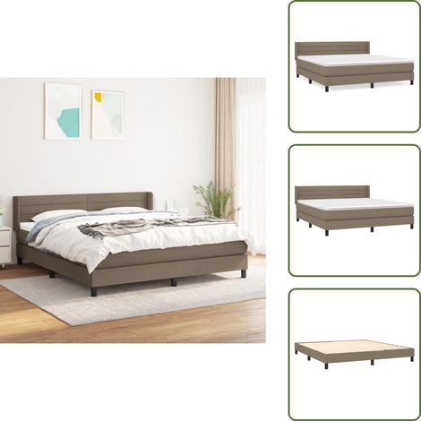 Boxspringbett mit Matratze Taupe 160x200 cm Stoff - Boxspringbett - Doppelbett - Lattenrost - Bettsofa - Tapete (1/5)