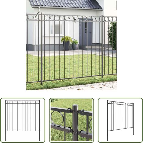 Gartenzaun - Zaunelement Grau 170 x 170 cm Stahl (1/5)