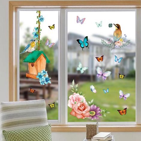 Décor Fenêtre Anti-Collision Oiseaux - 1 Autocollant Décoratif Statique pour Vitre, Élégant Nichoir, Prévention Chocs Aviaires, Adhésif sans Colle (1/5)