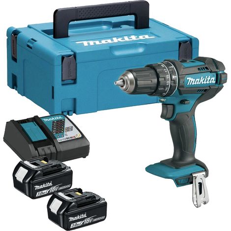 MAKITA DHP482RFJ 18V LXT Combi Drill With 2x3.0Ah Batts And Charger (1/3)