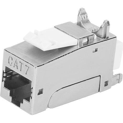 Réseau modulaire Gigabit CAT7 à 90 degrés. Aucun outil de sertissage requis. Connecteur RJ45 blindé. Module d'information. (1/5)