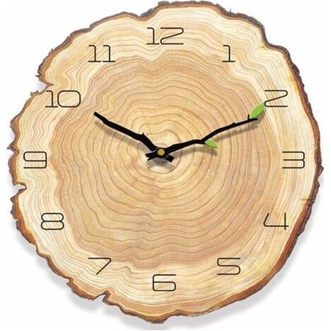 Vintage-Wanduhr aus Holz, antike Wanduhr ohne Ticken, Vintage-Wanduhr im Landhausstil, geräuschlose Shabby-Chic-Wanduhr für kleine Wohnzimmer (1/5)