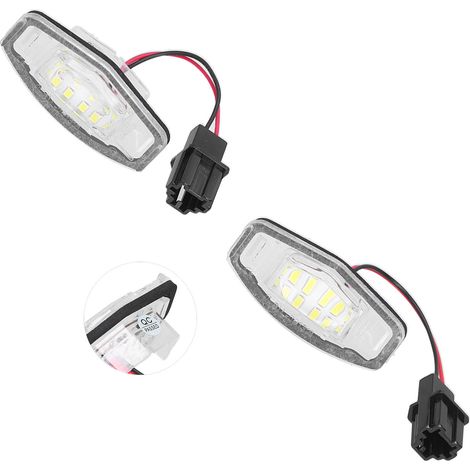 Paire de lampes LED de plaque d’immatriculation lumière blanche 34100S0A013 compatible Honda Civic/Pilot/Accord/Odyssey (1/5)