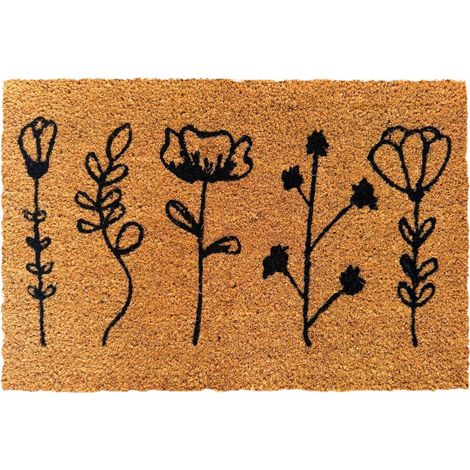 Zerbino in fibra di cocco, con motivo botanico, 60x40 cm (1/5)
