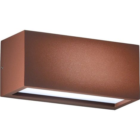 GUAVA Applique LED Biemissione 12W 120°-120° Marrone IP65 3000K - Illuminazione Parete per Esterni Rossini Group