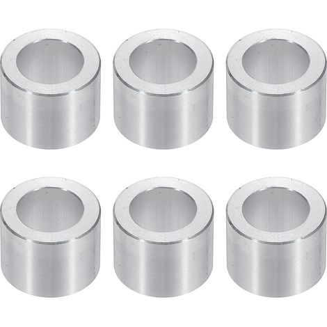 Rondelles en Aluminium M10, 6pcs Entretoise Métallique à Vis Ronde, Rondelle Plate pour Vis Tige Écrous Boulons, Bague d'Écartement en Métal 10.2mm ID x 16mm OD x 15mm Hauteur (1/5)